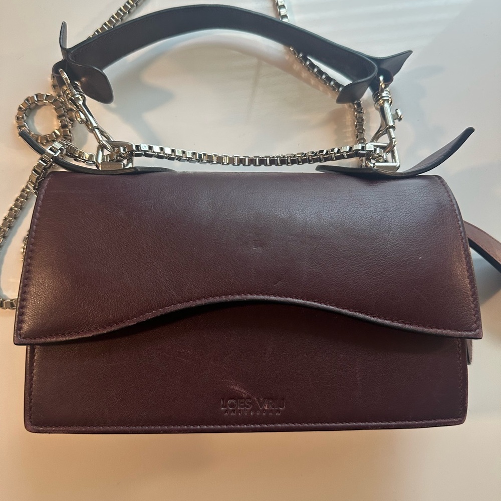 Burgundy Leather Shoulder Bag